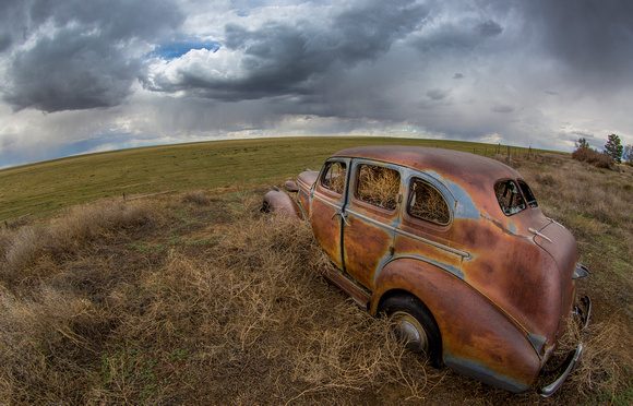 rusty Buick in field